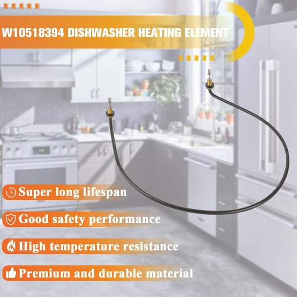 W10518394 Dishwasher Heating Element Whirlpool Kenmore Maytag Amana - Picture 3 of 6